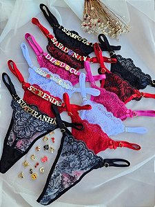 CALCINHA PERSONALIZAVÉL FIO BORBOLETA EM TULE CHINES