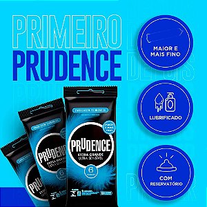 PRESERVATIVO EXTRA G ULTRA SENSÍVEL COM 6 UNIDADES PRUDENCE