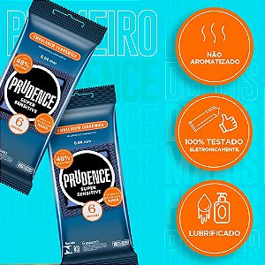 PRESERVATIVOS SUPER SENSITIVE COM 6 UNIDADES PRUDENCE