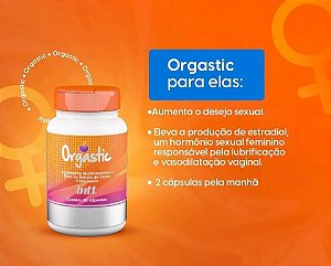 SUPLEMENTO MULTIVITAMÍNICO QUE AUMENTA O DESEJO SEXUAL ORGASTIC INTT 60 CAPSULAS