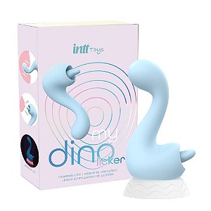 VIBRADOR 2 EM 1 COM LINGUA MY DINO LICKER AZUL