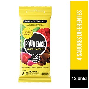 PRESERVATIVOS MIX CORES E SABORES PRUDENCE 12 UNIDADES