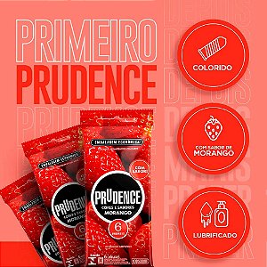 PRESERVATIVOS CORES E SABORES MORANGO PRUDENCE 6 UNIDADES