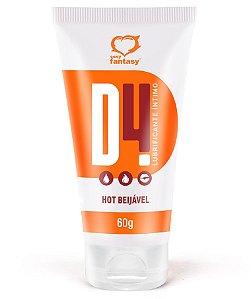 LUBRIFICANTE ÍNTIMO D4 BEIJAVEL HOT LARANJA 60G SEXY FANTASY