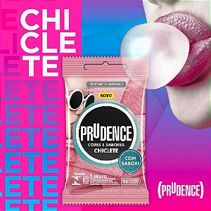 PRESERVATIVOS CORES E SABORES CHICLETE COM 3 UNIDADES PRUDENCE