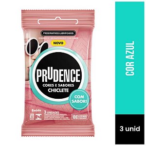 PRESERVATIVOS CORES E SABORES CHICLETE PRUDENCE 3 UNIDADES