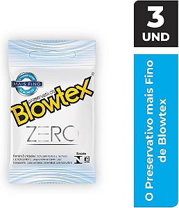 PRESERVATIVOS MAIS FINO ZERO BLOWTEX 3 UNIDADES