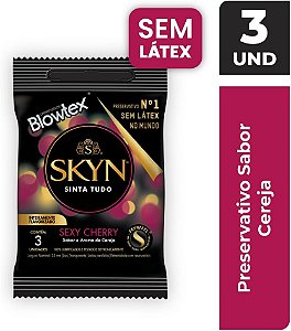 PRESERVATIVO SKYN SEXY CHERRY SABOR E AROMA DE CEREJA BLOWTEX 3UN