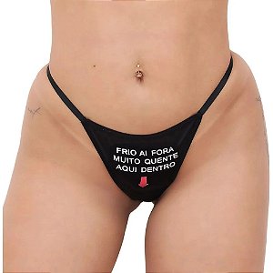 CALCINHA FETICHE "FRIO AI FORA MUITO QUENTE AQUI DENTRO" + CHOCKER