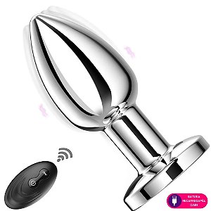 PLUG ANAL METAL COM VIBRO E CONTROLE REMOTO