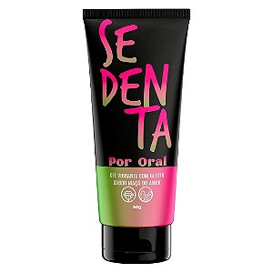 GEL VIBRANTE COM GLITTER SEDENTA POR ORAL MAÇÃ DO AMOR 50G PEPPER BLEND
