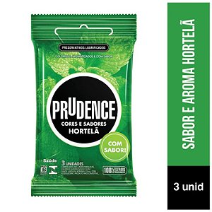PRESERVATIVOS CORES E SABORES HORTELÃ PRUDENCE 3 UNIDADES