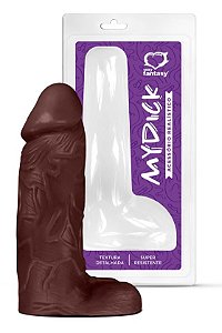 PÊNIS REALSÍTICO MARROM NEGRO 23,2CMX7,3CM SEXY FANTASY
