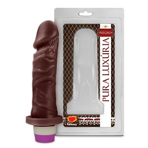 PÊNIS COM VIBRO MARROM NEGRO 15,3X4CM SEXY FANTASY