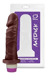PÊNIS COM VIBRO MARROM NEGRO 15,3X4CM SEXY FANTASY
