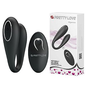 VIBRADOR PARA CASAL ALGERNON RECARREGÁVEL COM 12 VIBRAÇÕES PRETTY LOVE