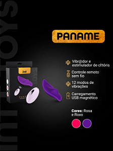 CALCINHA VIBRATORIA COM CONTROLE REMOTO SEM FIO PANAME ROXO INTT