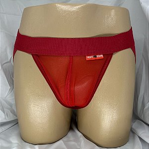 CUECA JOCK TULE VERMELHO FRANTZ