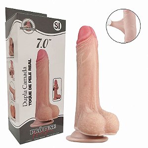 PÊNIS SUPER REALISTICO DUPLA CAMADA 18,0X3,7CM 7.0"