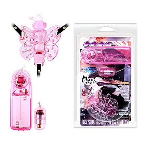 CINTA VIBRATÓRIA EM SILICONE E ESTIMULADOR CLITORIANO BUTTERFLY BAILE