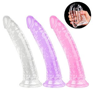 PÊNIS REALÍSTICO COM VENTOSA EM SILICONE 21,0X4,0 CM SI