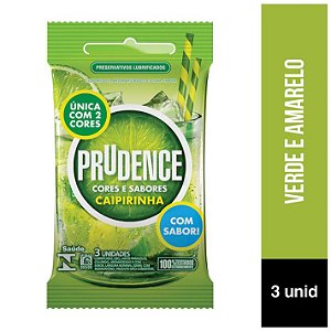 PRESERVATIVOS CORES E SABORES CAIPIRINHA PRUDENCE 3 UNIDADES