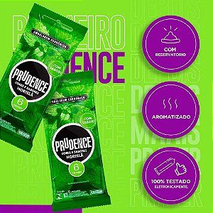 PRESERVATIVOS CORES E SABORES HORTELÃ PRUDENCE 6 UNIDADES
