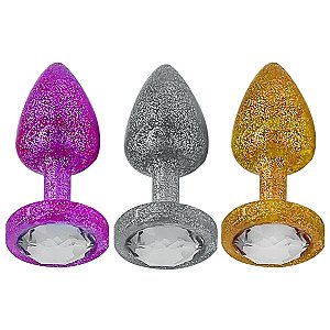 PLUG ANAL GLITTER GRANDE LINHA LESS HARD