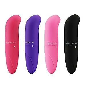 MINI VIBRADOR PONTO G EM ABS COM TEXTURA AVELUDADA