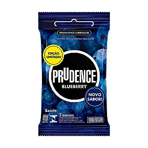 PRESERVATIVO COM SABOR BLUEBERRY PRUDENCE 3 UNIDADES