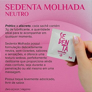 LUBRIFICANTE DESLIZANTE NEUTRO SACHÊ SEDENTA MOLHADA 3G PEPPER BLEND