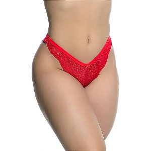 CALCINHA FIO DENTAL DUPLO COM RENDA FRONTAL