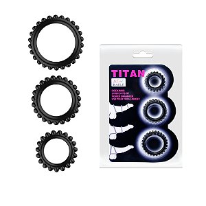ANEL PENIANO BORRACHA KIT 3 UNIDADES TITAN BAILE