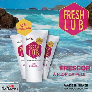 FRESH LUB GEL LUBRIFICANTE BEIJAVEL MORANGO 25G HOT FLOWERS