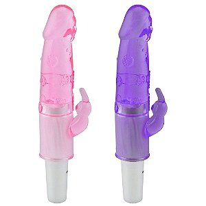 VIBRADOR RABBIT PÊNIS JELLY COM ESTIMULADOR DE CLITORIS