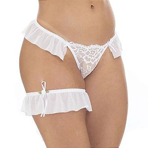 CALCINHA FIO DENTAL ÉRICA + PERSEX COM BABADO