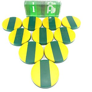 Time Futebol de Botão - Madrepérola 45mm - Verde/Amarelo