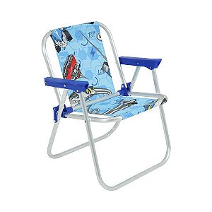 Cadeira De Praia Infantil Hot Wheels Em Alumínio Bel fix Azul
