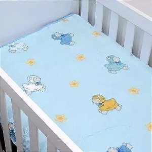 Cobertor Infantil Menino Carneirinhos Azul Jolitex