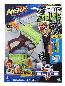 LANÇA DARDOS NERF ZOMBIE LANÇADOR SIDESTRIKE