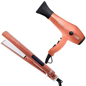 Kit Secador Cabelo Iconic Lizz 2400w 220v + Prancha Chapinha Iconic Lizz 230º Bivol
