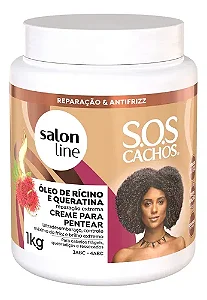 Creme para Pentear SOS Cachos Ricino e Queratina  Salon Line 1kg