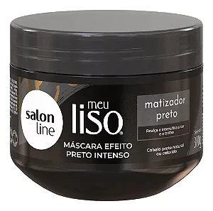 Máscara Capilar  Meu Liso Matizadora Preto 300g Salon Line