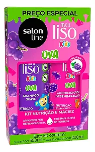 Shampoo 300ml + Condicionador 200ml Infantil  Meu Liso Kids Uva Salon Line