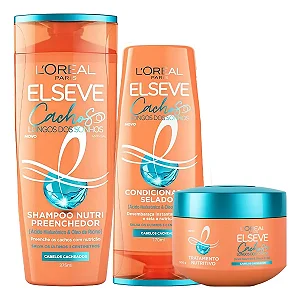 Kit Shampoo Cond Máscara 400ml Elseve Cachos Dos Sonhos