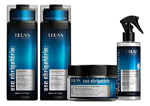 Kit Shampoo Cond Mascara Reconstrutor Truss Uso Obrigatorio