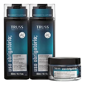 Kit Reconstrução Shampoo Cond Másc Truss Uso Obrigatório