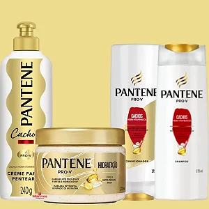 Kit Sham Cond Masc Creme penear Pantene Cachos Hidra-Vitaminados