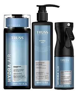 Kit Shampoo Máscara Bruma Truss Hydra Air 300/400/150ml