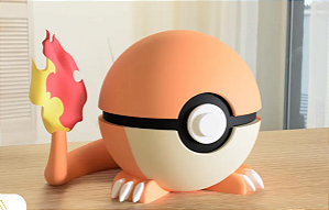Charmander Pokebola Decorativa 7 cm Pokebola